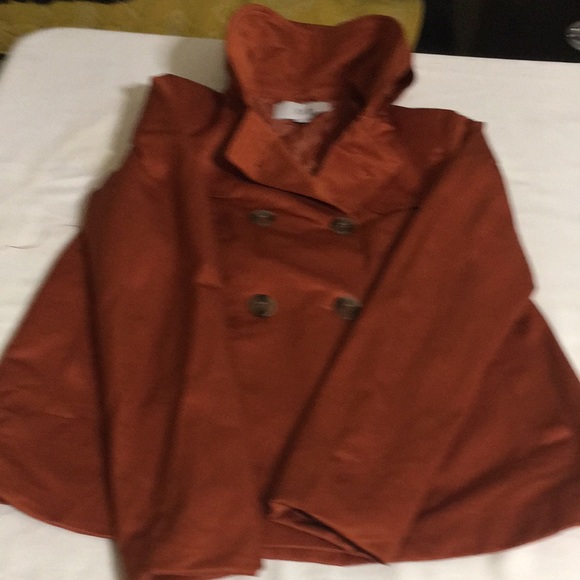 Ladies burnt orange light weight z size 2 pea coat hooded. - Picture 8 of 8
